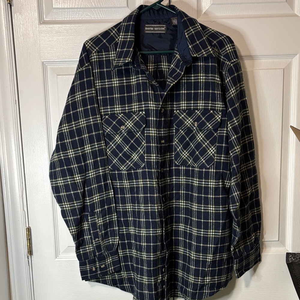 Ralph Lauren Blue Checkered Men's Shirt Jacket Sz L VGUC